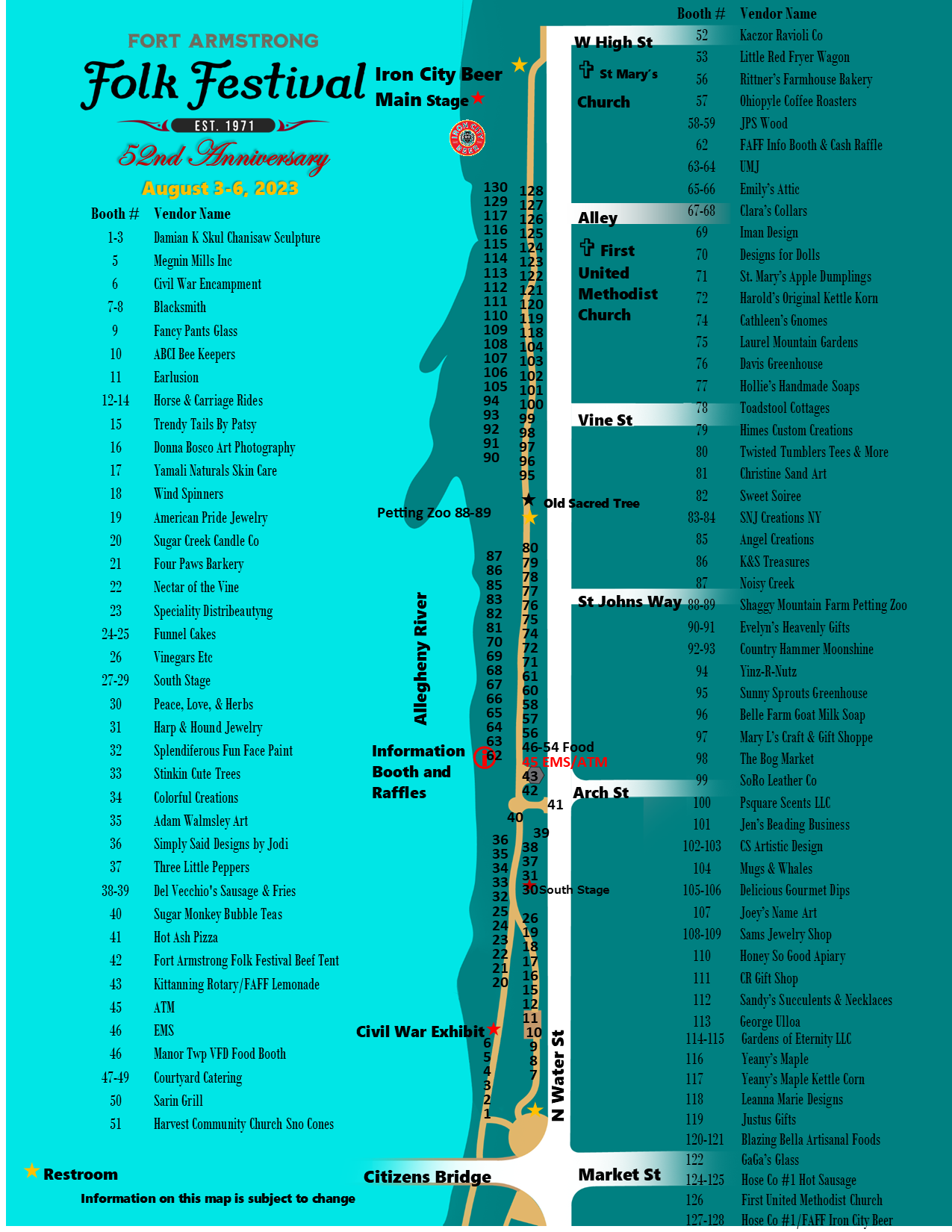 Festival Map Fort Armstrong Folk Festival